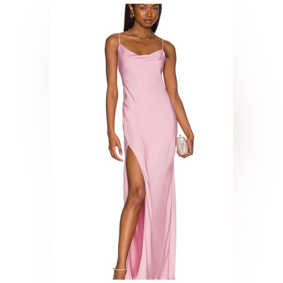 Revolve Pink Satin Dress - Picture 1 of 5